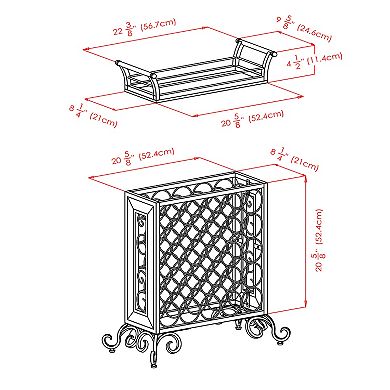 Antique Bronze 25-Bottle Wine Rack with Removable Tray Elegant Storage ...