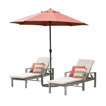 9-ft Patio Umbrella In Terracotta With Metal Pole And Tilt Mechanism
