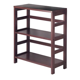 Contemporary 3 tier Bookcase Storage Shelf In Espresso Wood Finish
