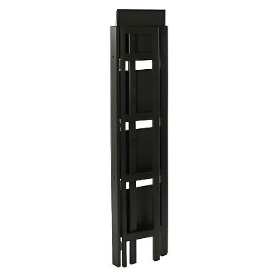 Black 4-tier Shelf Folding Shelving Unit Bookcase Storage Shelves Tower