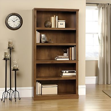 5-shelf Bookcase In Medium Brown Oak Finish