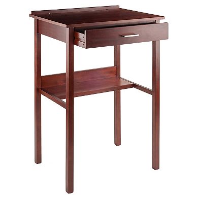 Modern Walnut High Desk - Sleek Standing Desk for Home Office or Workspace