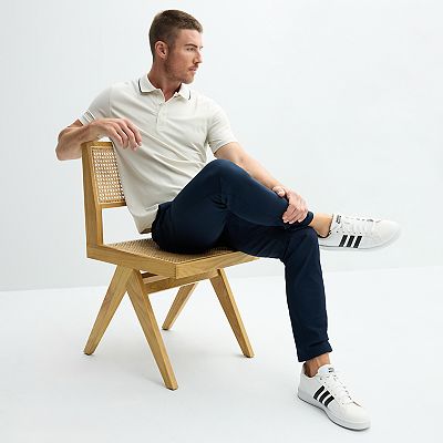 新品/CLUBHAUS RibbedHem Polo - Khaki L Men's Textured Ribbed Knit Polo with Hem Band - The New