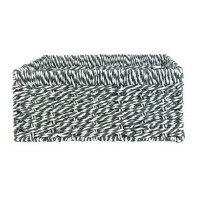 Merry and Bright Green Rectangular Paper Weave Basket