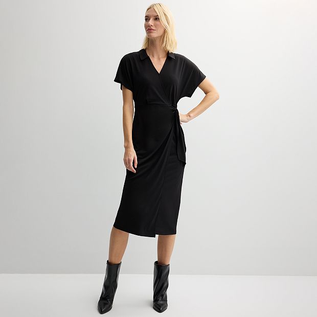 shirt midi dress with belt Short Sleeve Midi Dress With Belt