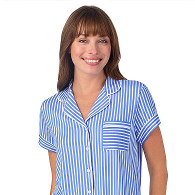 Women's Draper James 2-Piece Printed Cozy Short Sleeve Notch Collar Pajama Top & Pajama Shorts Set