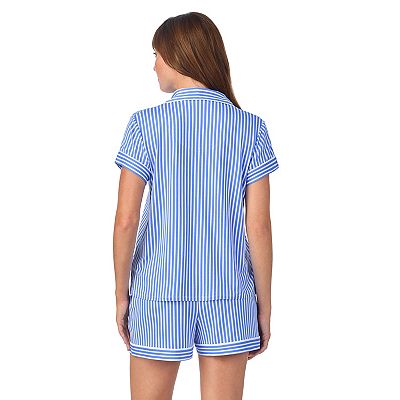 Women's Draper James 2-Piece Printed Cozy Short Sleeve Notch Collar Pajama Top & Pajama Shorts Set
