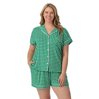 Plus Size Draper James 2 pc Printed Cozy Short Sleeve Notch Collar Pajama Top & Pajama Shorts Set