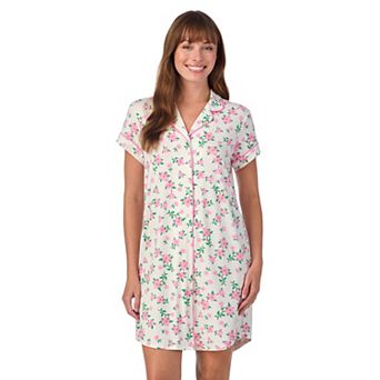 Women's Draper James Printed Cozy Short Sleeve Notch Collar Sleepshirt
