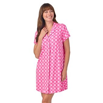 Women's Draper James Printed Cozy Short Sleeve Notch Collar Sleepshirt