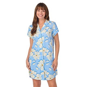 Women's Draper James Printed Cozy Short Sleeve Notch Collar Sleepshirt
