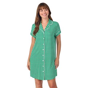 Women's Draper James Printed Cozy Short Sleeve Notch Collar Sleepshirt