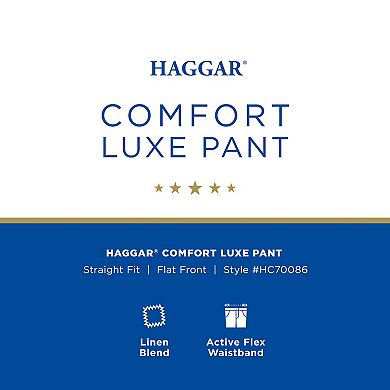 Men's Haggar® Comfort Luxe Straight-Fit Flat Front Linen Pants