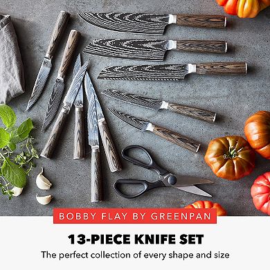 Bobby Flay by GreenPan Stainless Steel 13-Piece Knife Block Set