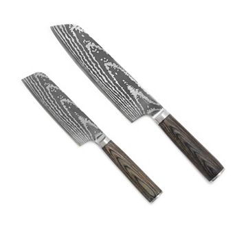 Bobby Flay by GreenPan Stainless Steel 2 pc Santoku Knife Set