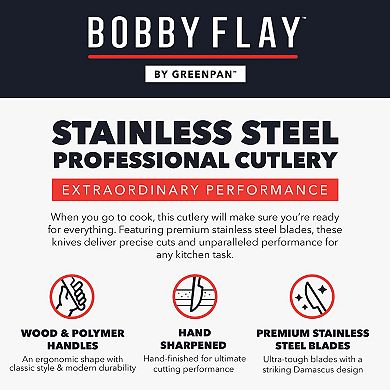 Bobby Flay by GreenPan Stainless Steel 2-piece Santoku Knife Set