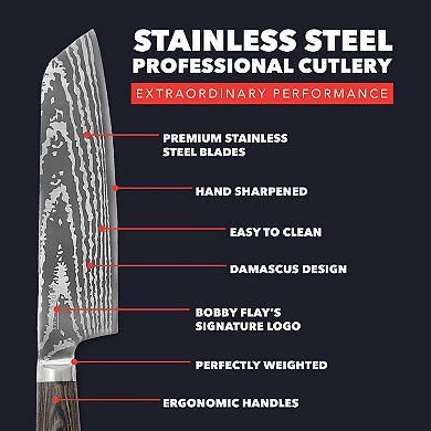 Bobby Flay by GreenPan Stainless Steel 2-piece Santoku Knife Set