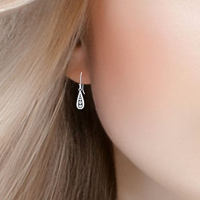 Aleure Precioso Sterling Silver Teardrop Beaded Fishhook Earrings