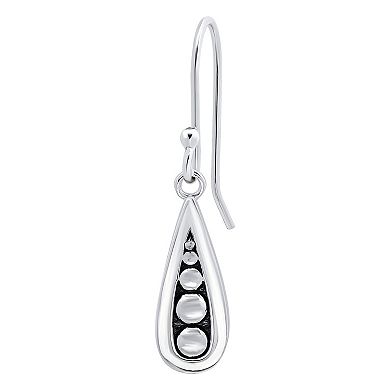 Aleure Precioso Sterling Silver Teardrop Beaded Fishhook Earrings