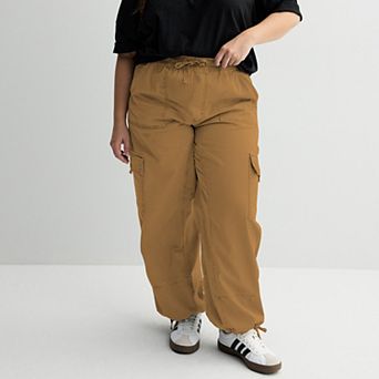 Juniors' Plus Size SO® High-Rise Pull-On Cargo Baggy Pants