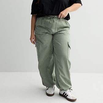Juniors' Plus Size SO® High-Rise Pull-On Cargo Baggy Pants