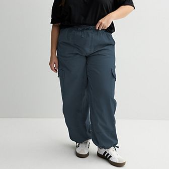 Juniors' Plus Size SO® High-Rise Pull-On Cargo Baggy Pants