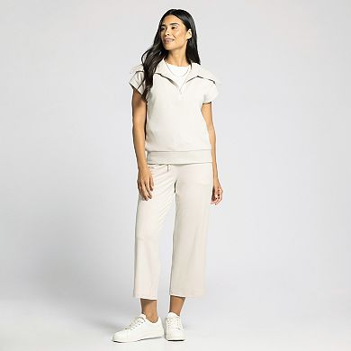 Women's Thread & Supply Half-Zip Short Sleeve Dolman Top