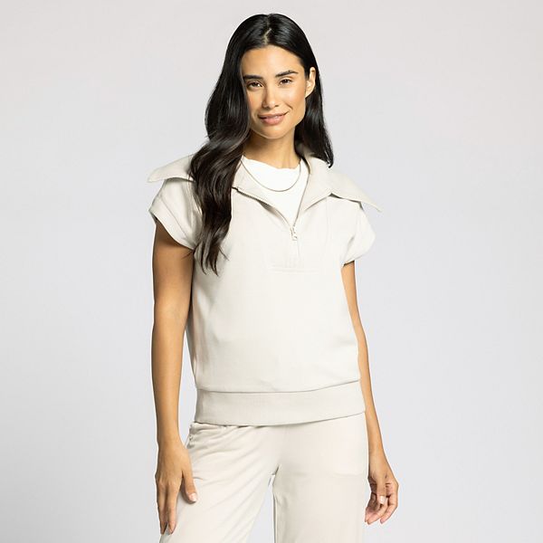 トップス MELT THE LADY arm born tops Women's Thread & Supply Half-Zip Short Sleeve Dolman Top