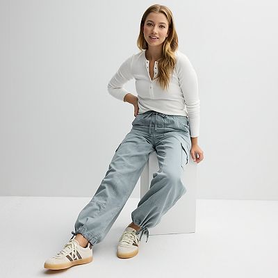 【KOOLOSET】Summer Cooling Cargo Banding Pants Women High Waisted Cargo Pants Fashion Teen Girls Y2K Wide