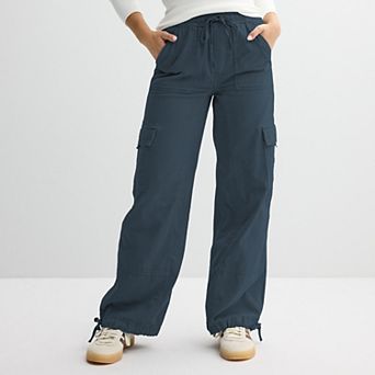 Juniors' SO® High Rise Pull-On Cargo Baggy Pants