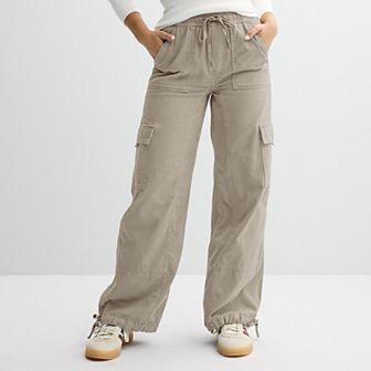 Juniors' SO® High Rise Pull-On Cargo Baggy Pants