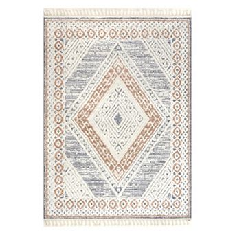 nuLOOM Acacia Raised Diamond Tasseled Area Rug