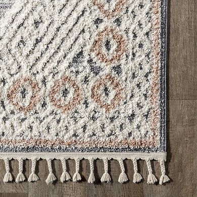nuLOOM Acacia Raised Diamond Tasseled Area Rug