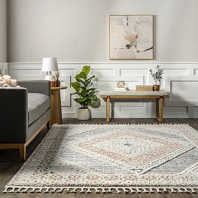 nuLOOM Acacia Raised Diamond Tasseled Area Rug