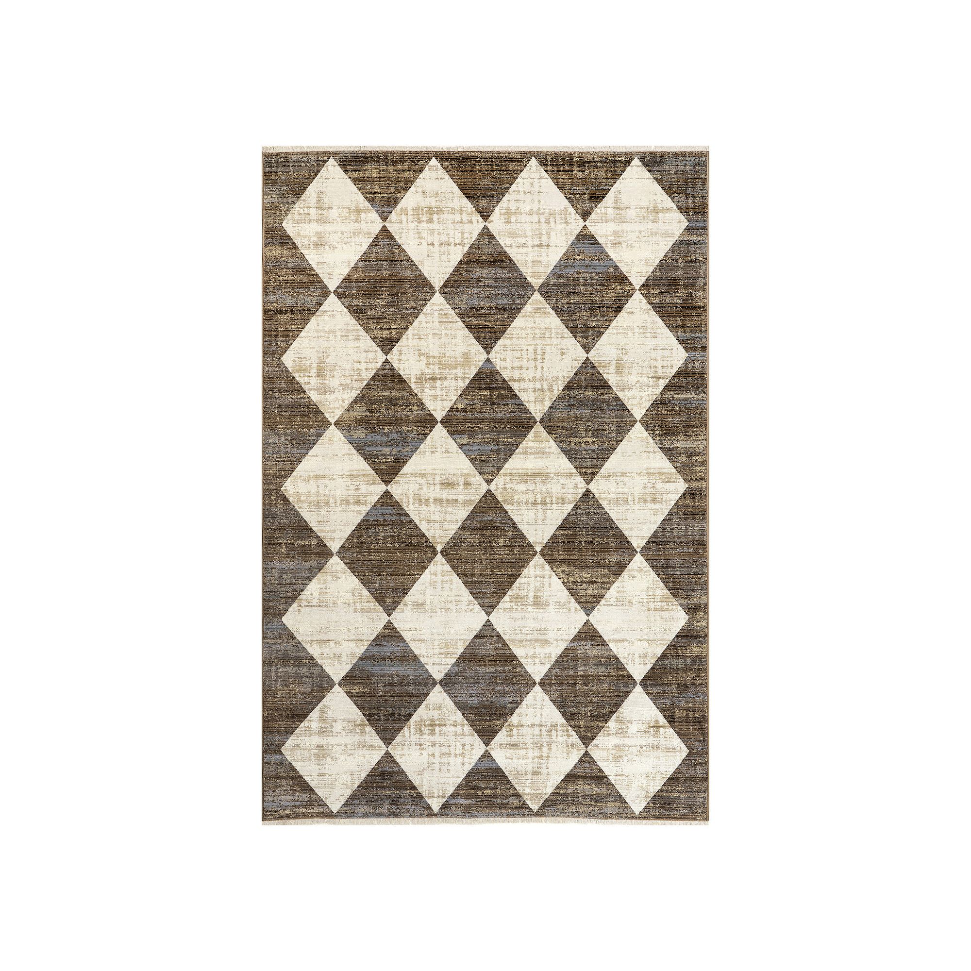 nuLOOM Meline Checkered Fringe Area Rug, Beige