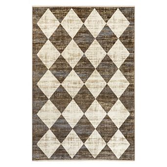 nuLOOM Meline Checkered Fringe Area Rug