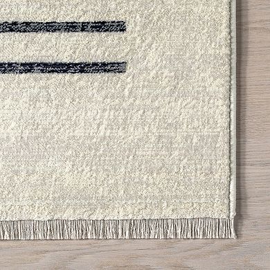 nuLOOM Keeva Modern Striped Fringe Area Rug