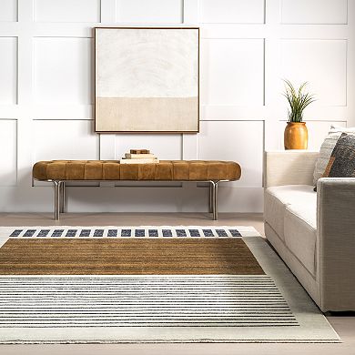 nuLOOM Keeva Modern Striped Fringe Area Rug