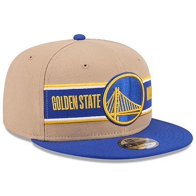 Men's New Era Tan/Royal Golden State Warriors 2024 NBA Draft 9FIFTY Snapback Hat