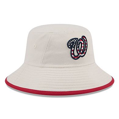Men's New Era Khaki Washington Nationals 2024 Fourth of July Bucket Hat
