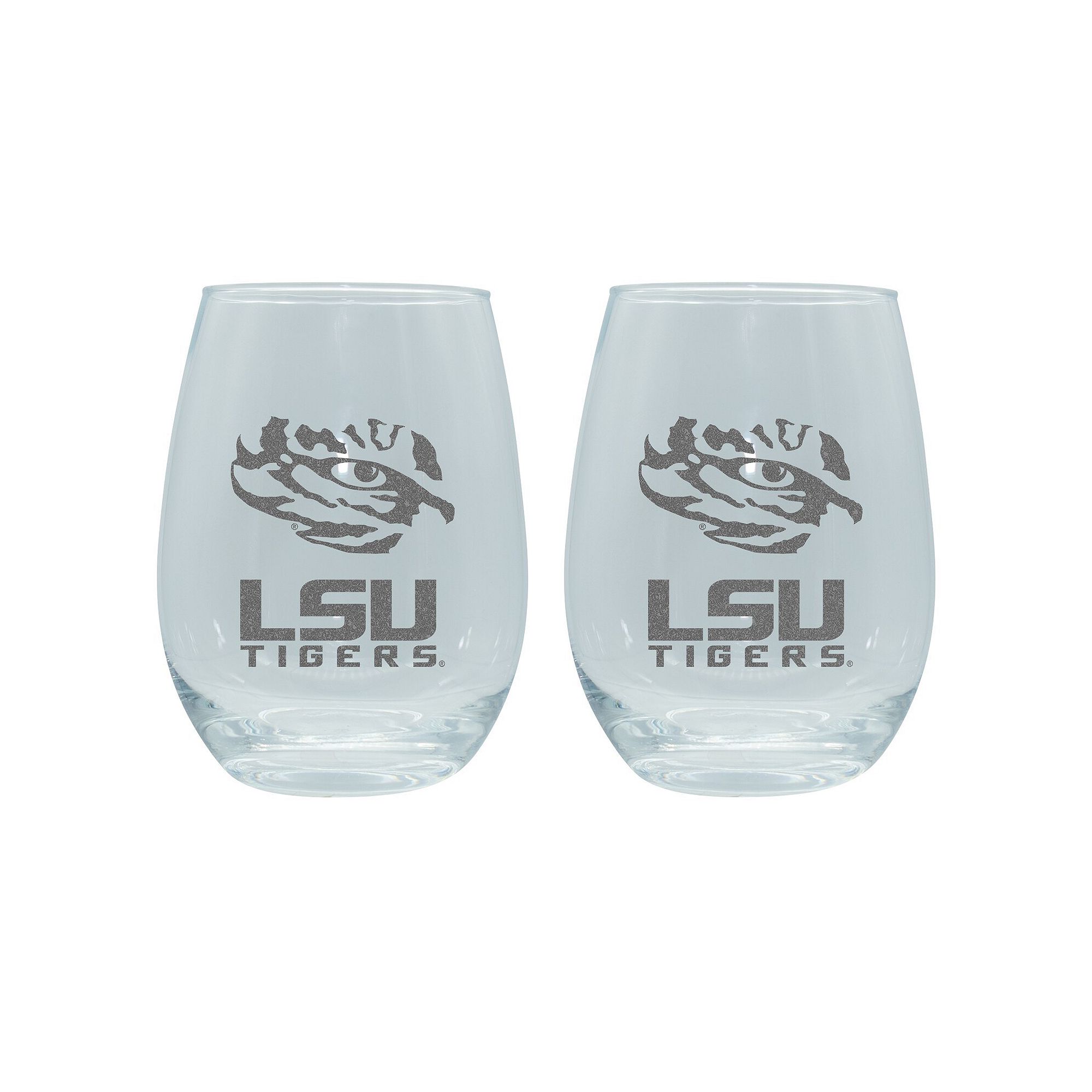 The Memory Company LSU Tigers 2-Pack 15oz. Stemless Wine Glass Set, Team