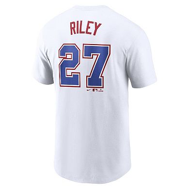 Men's Nike Austin Riley White Atlanta Braves City Connect Fuse Name & Number T-Shirt