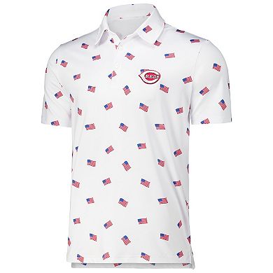 Men's Antigua White Cincinnati Reds Americana Polo