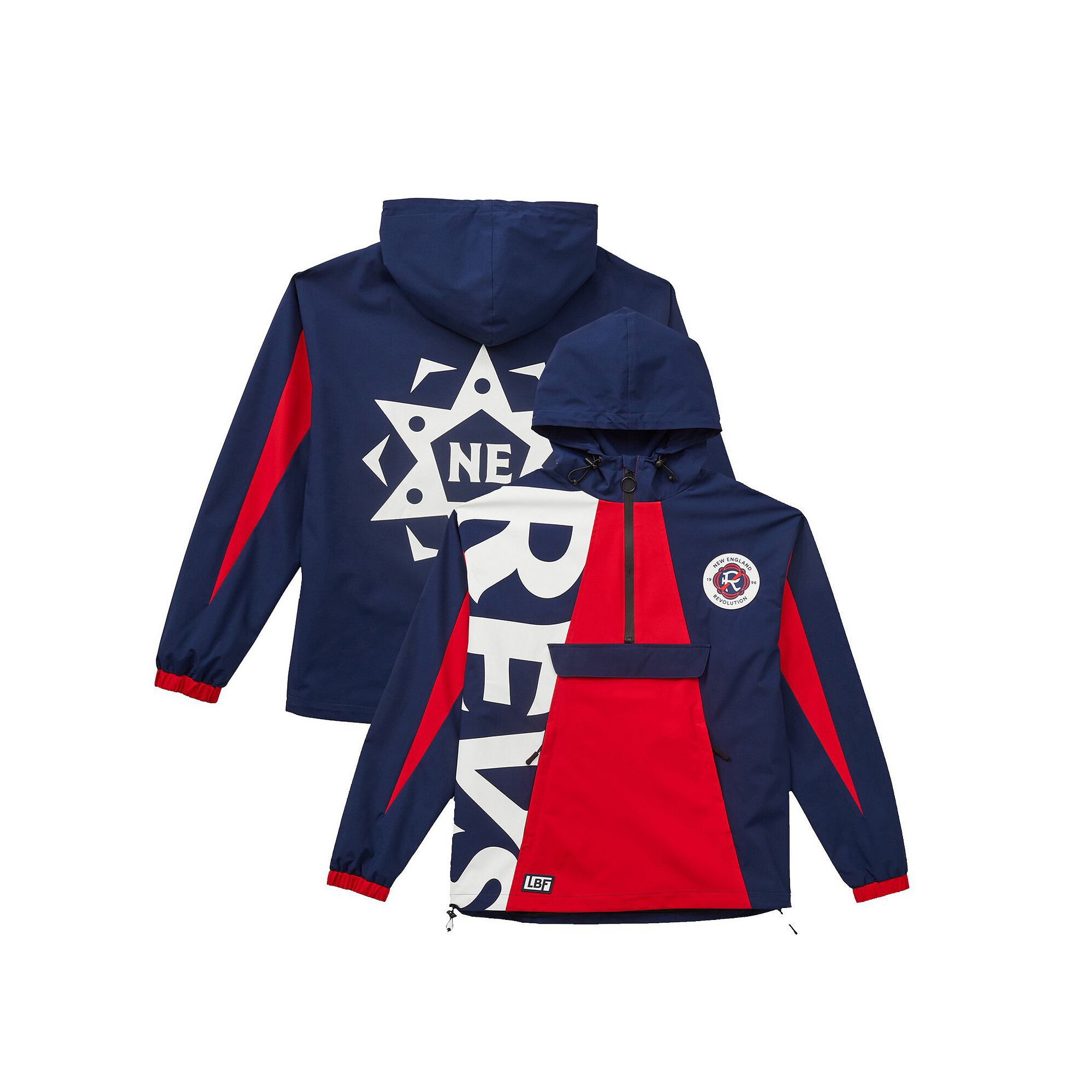 Unisex Live Breathe Futbol Navy New England Revolution Tekker Half-Zip Anor