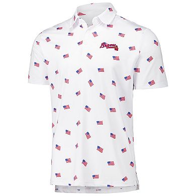 Men's Antigua White Atlanta Braves Americana Polo