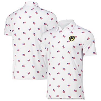 Men's Antigua White Milwaukee Brewers Americana Polo