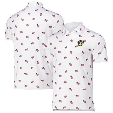 Men's Antigua White Milwaukee Brewers Americana Polo