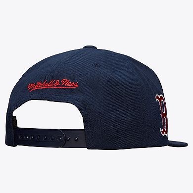 Men's Mitchell & Ness Navy Boston Red Sox Team Tagged Snapback Hat