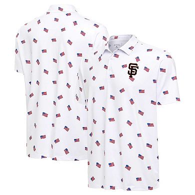 Men's Antigua White San Francisco Giants Americana Polo