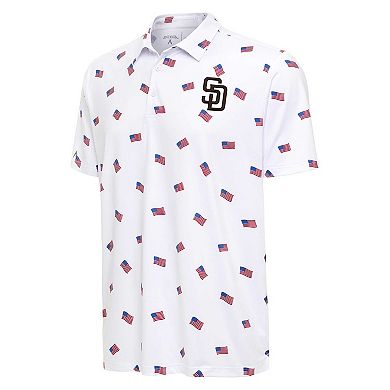 Men's Antigua White San Diego Padres Americana Polo
